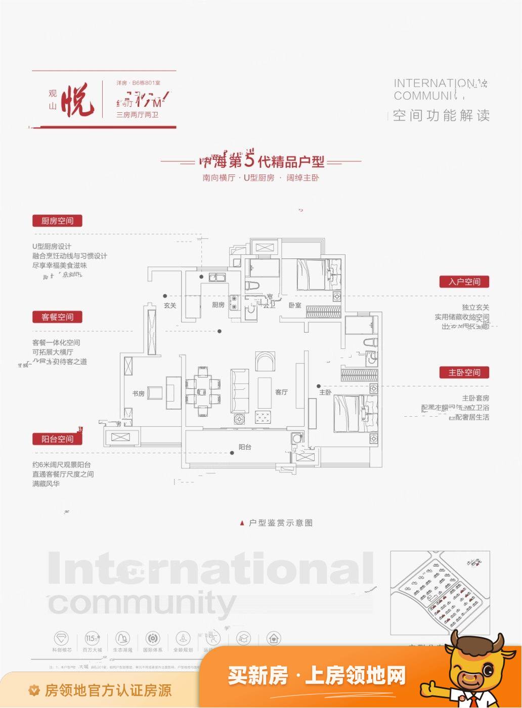 中海国际社区户型图3室2厅2卫