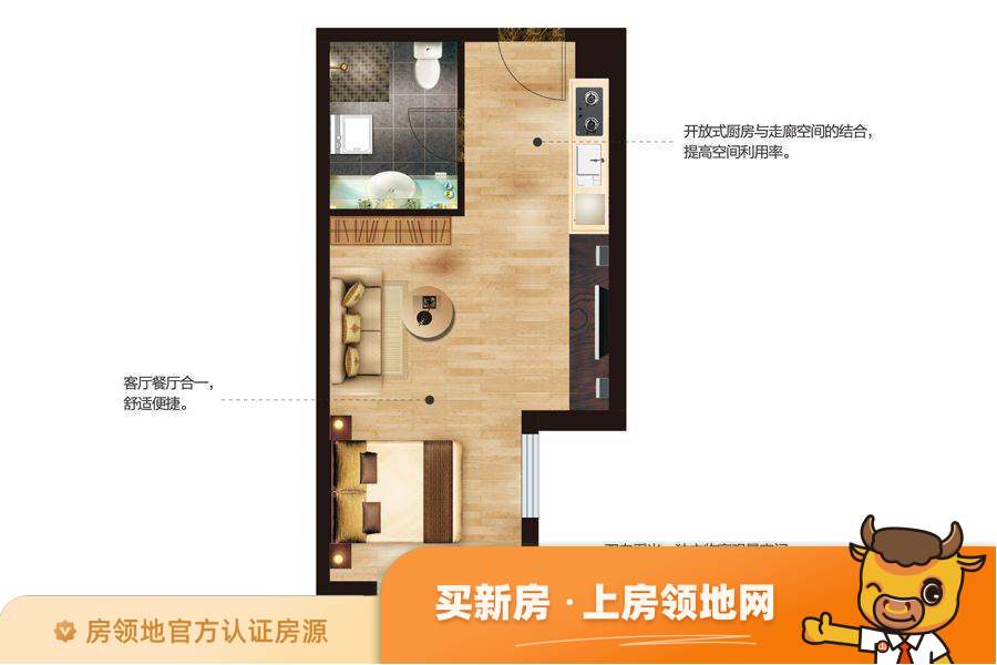 华福V+公寓户型图1室1厅1卫