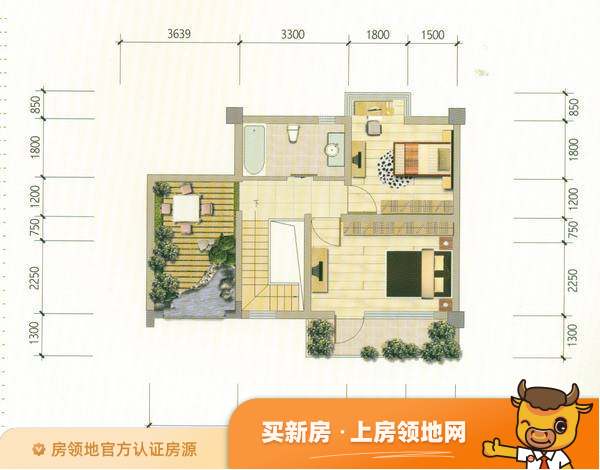 建业陕州森林半岛户型图1室1厅1卫