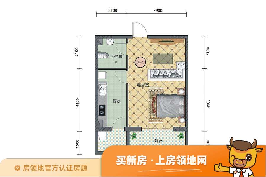 中国铁建云公馆户型图1室1厅1卫