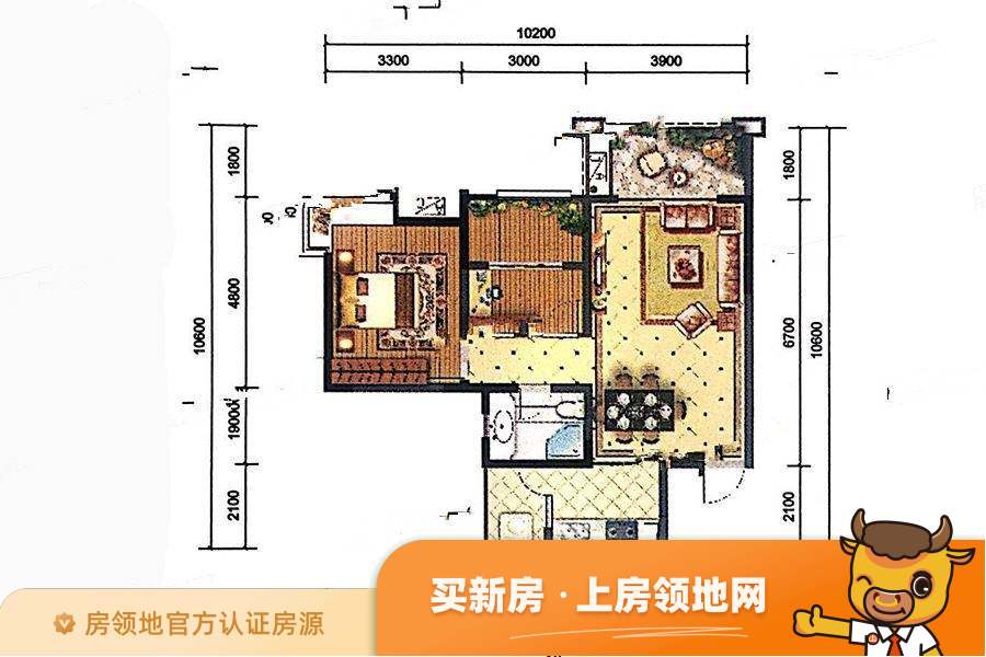 锦润合川国际商贸城户型图1室2厅1卫