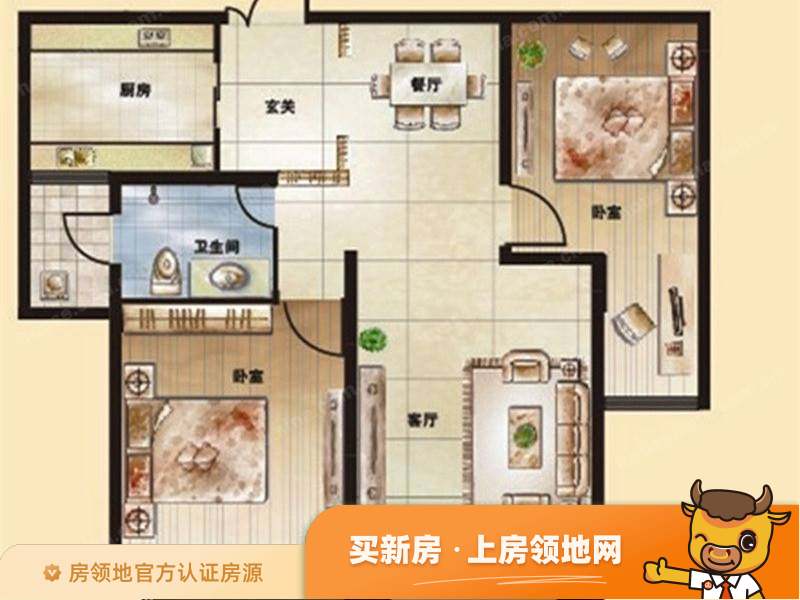 百源国际公寓户型图2室2厅1卫