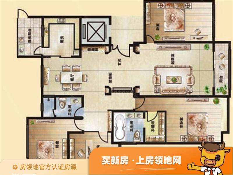 百源国际公寓户型图4室2厅2卫