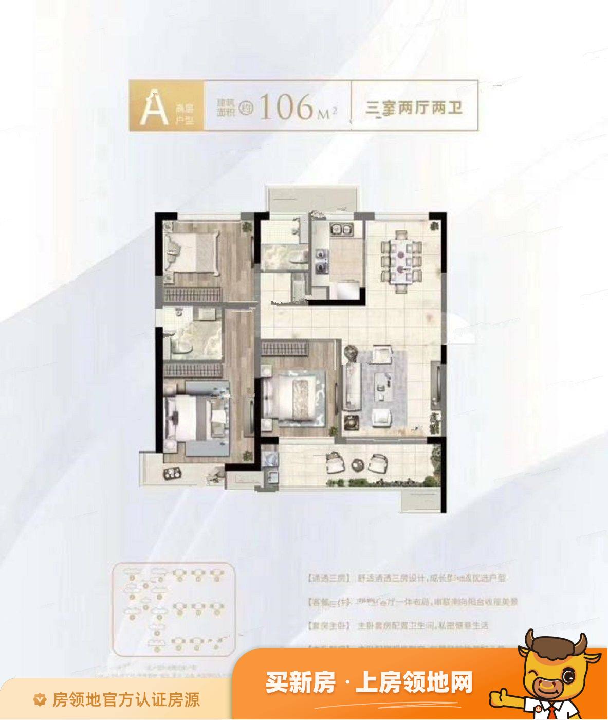 合生杭州湾国际新城户型图3室2厅2卫