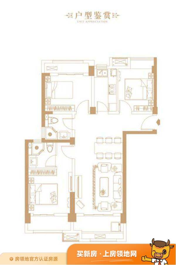华远华时代（长沙）（公寓）户型图3室2厅2卫