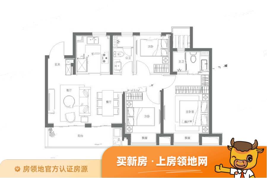 宿州文化创意小镇户型图3室2厅2卫