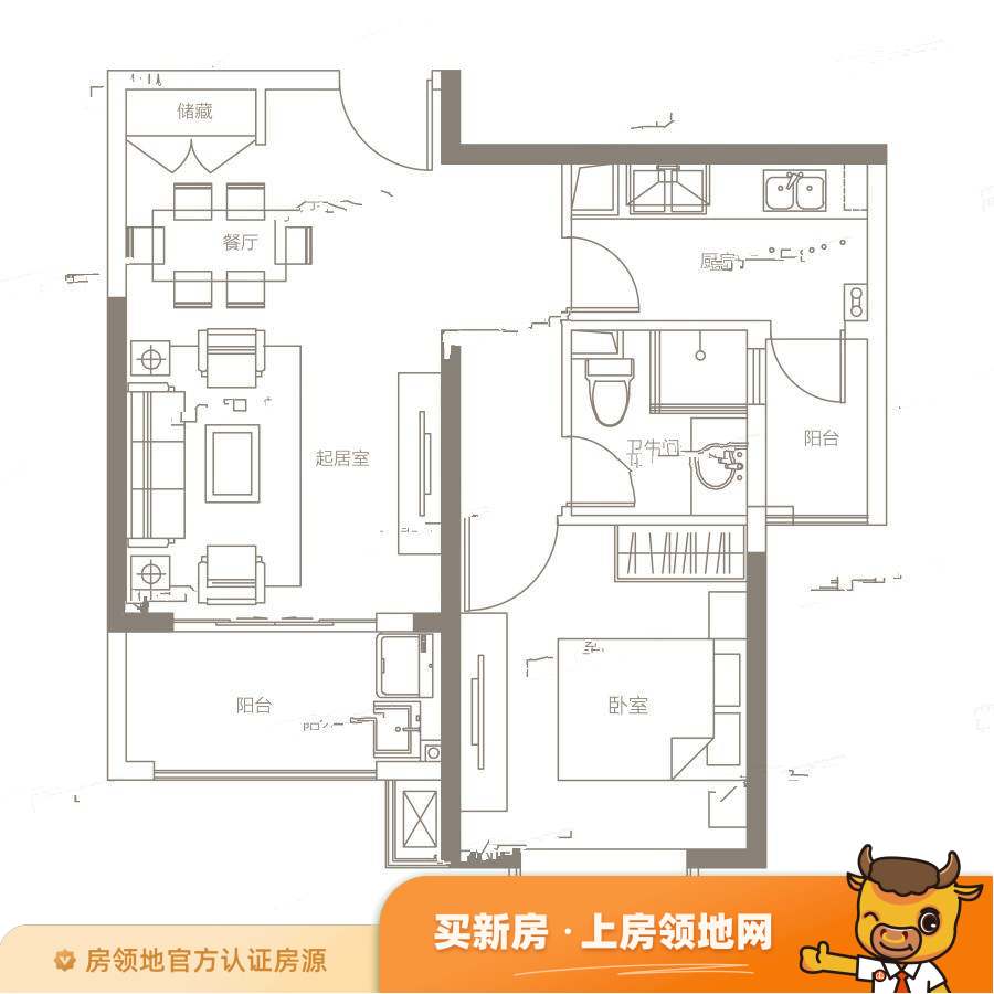 长江国际购物中心户型图1室1厅1卫