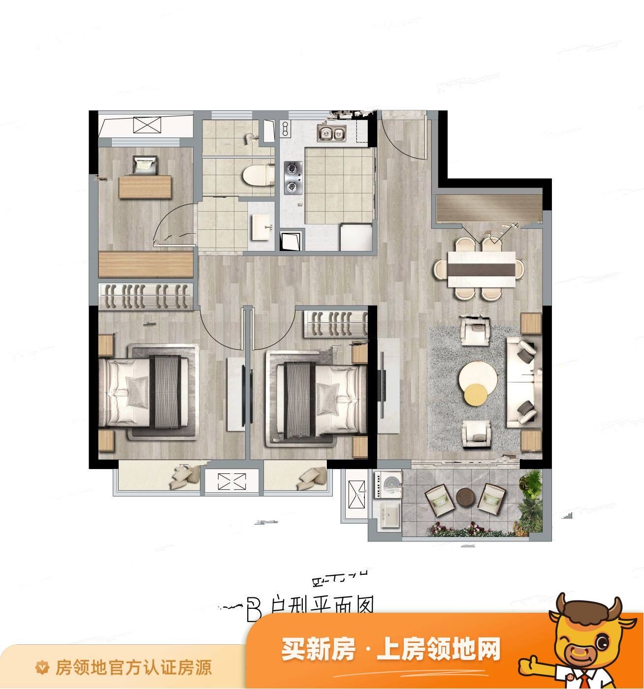 长江国际购物中心户型图3室2厅1卫