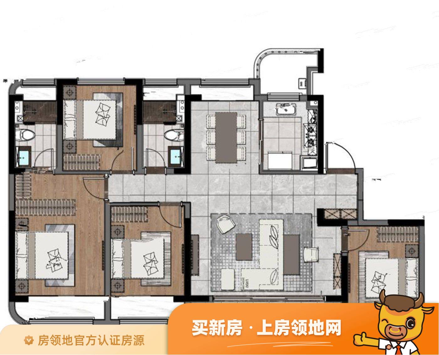 中国铁建花语天境户型图4室2厅2卫