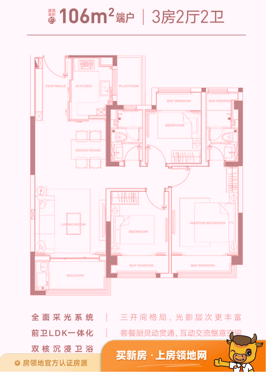苏地2021-WG-33号地块户型图3室2厅2卫