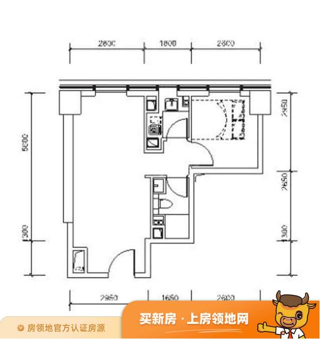 汉华·曲江中心公寓户型图1室1厅1卫