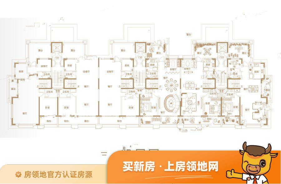 中海曲江大城住宅户型图3室3厅4卫