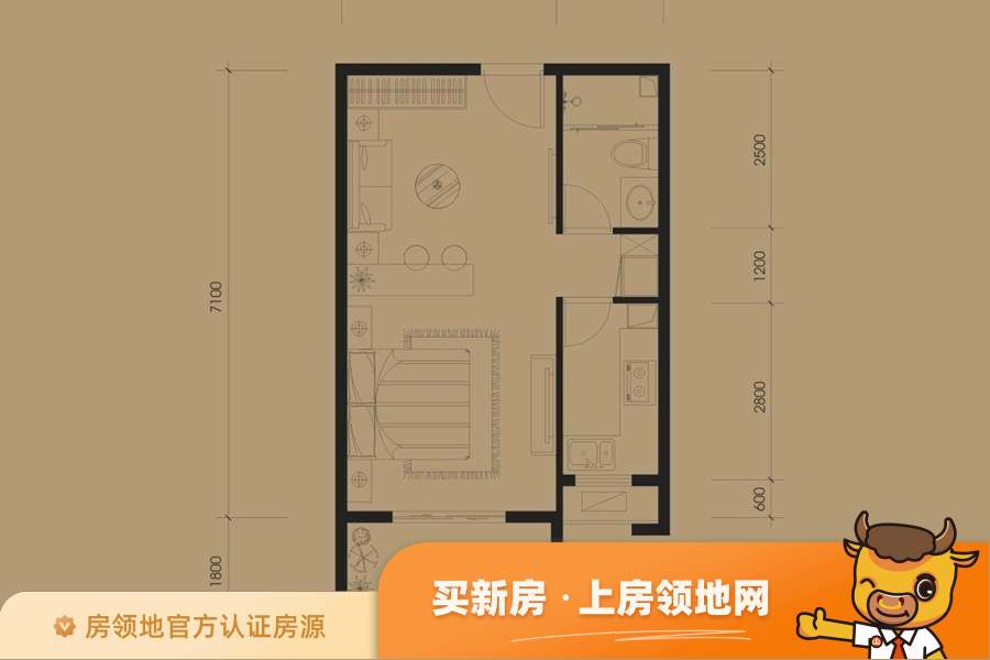 桂中国际商贸城户型图1室1厅1卫