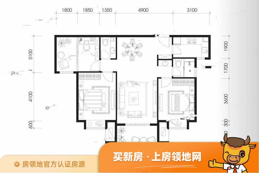 桂中国际商贸城户型图3室2厅2卫