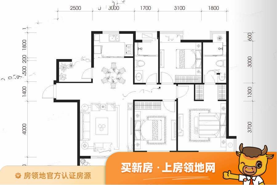 桂中国际商贸城户型图3室2厅2卫