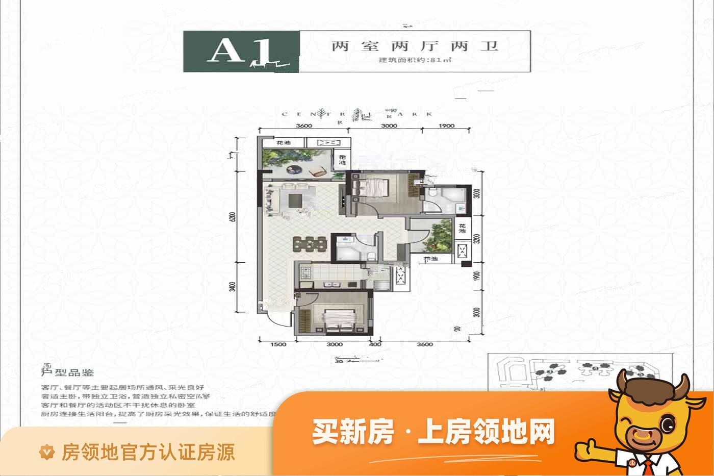 阳光中央公园户型图2室2厅2卫