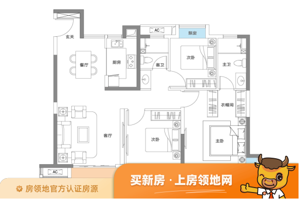 宜昌城市旅游客厅户型图3室2厅2卫