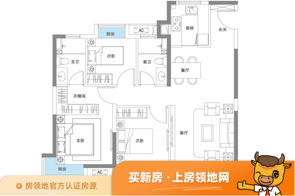 宜昌城市旅游客厅户型图3室2厅2卫