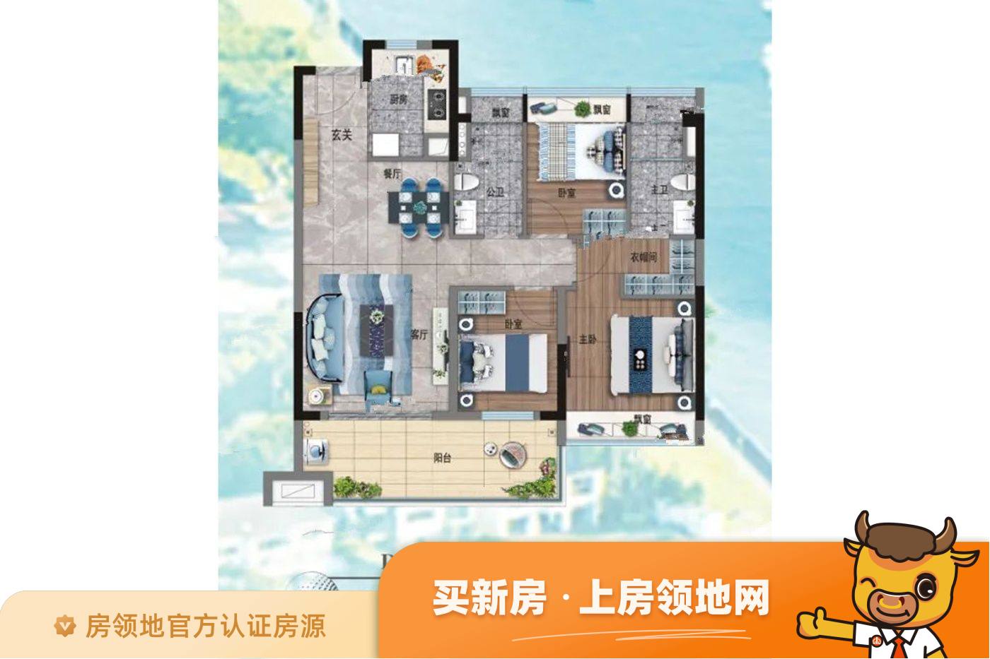 鼎龙湾国际海洋度假区户型图3室2厅2卫