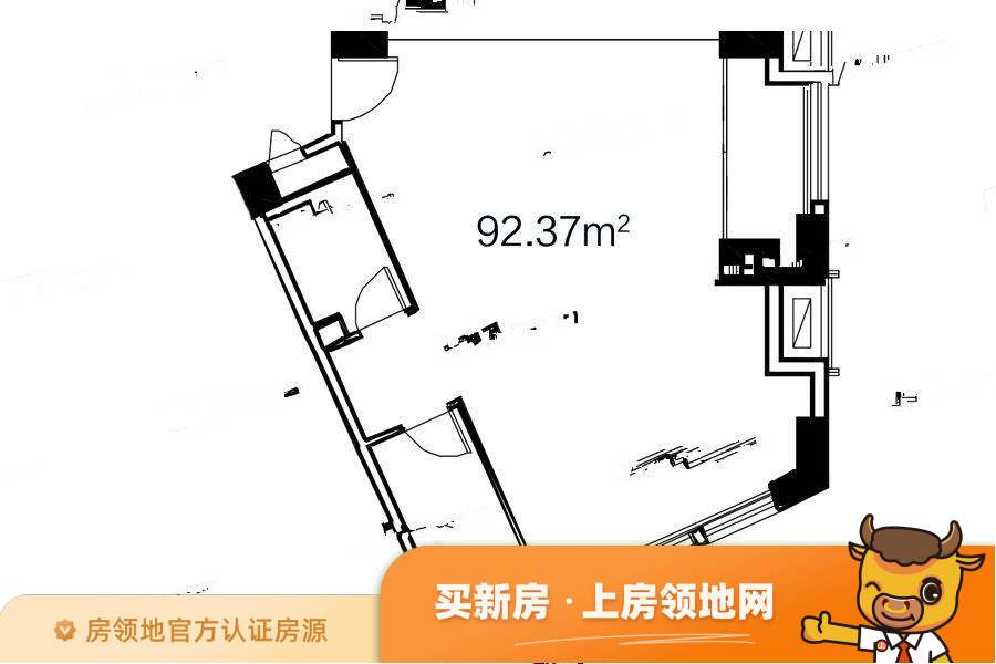 锦荣UI公寓户型图3室2厅1卫