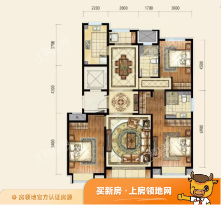 中海北京世家户型图4室2厅3卫