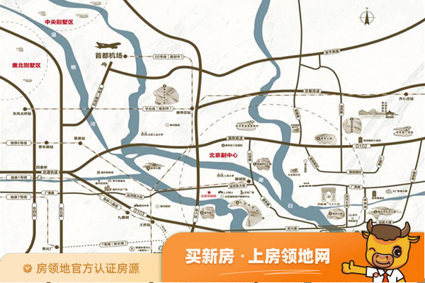 潮白河孔雀城位置交通图1
