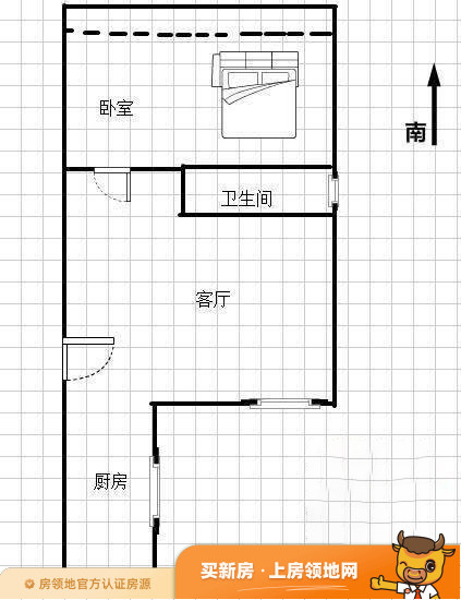 香格里拉公寓户型图1室1厅1卫