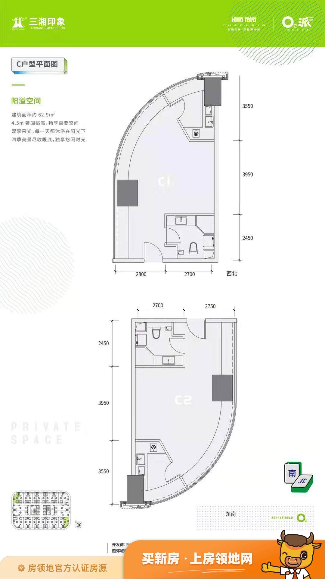 三湘印象森林海尚城公寓户型图1室1厅1卫