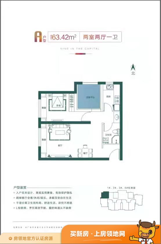 九里京城户型图2室2厅1卫
