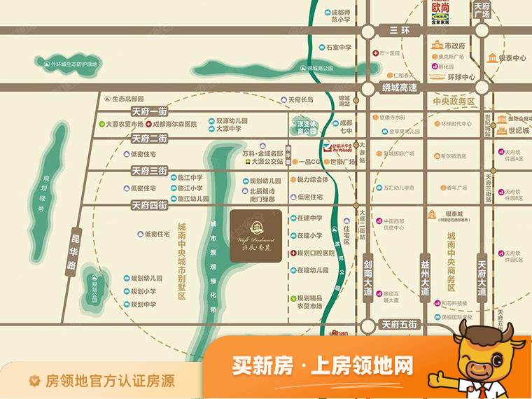 北辰香麓位置交通图1
